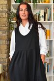 Body Stretch Cotton Ruffle Layer Shirt White